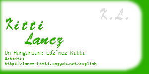 kitti lancz business card